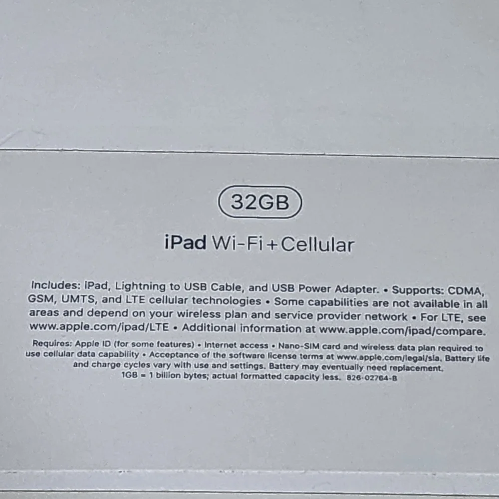 Apple Tablet - iPad Wifi Plus Cellular
